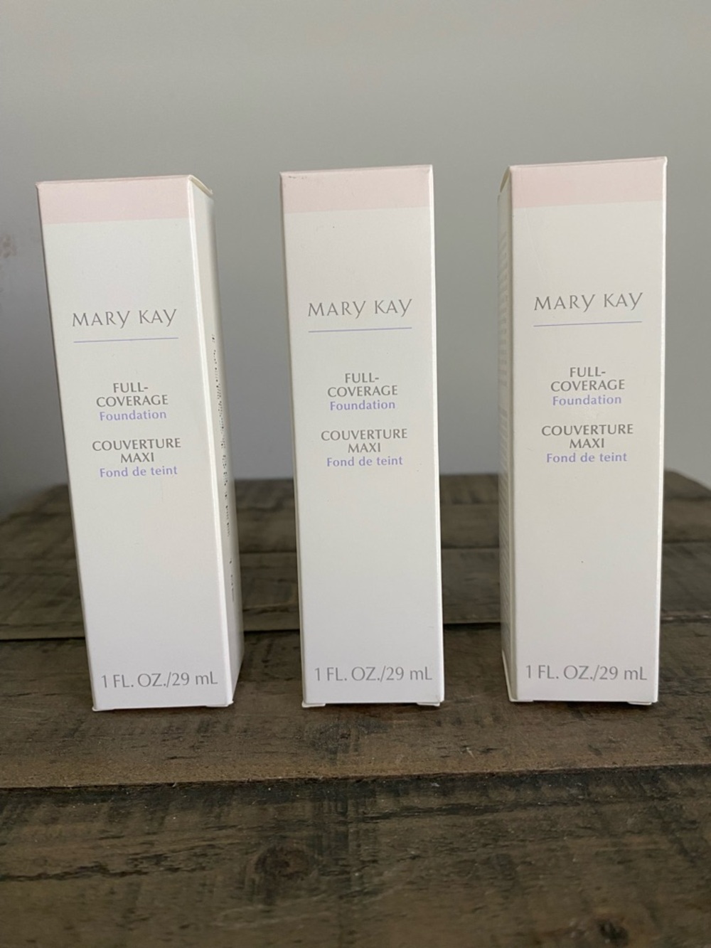Mary Kay FULL Coverage Foundation Ivory 105 Lot Of 3 Gray Cap Normal To Dry